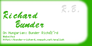 richard bunder business card